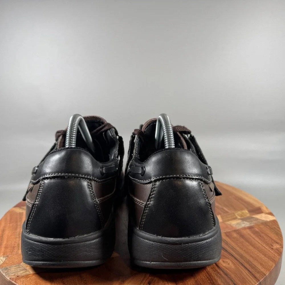 Orthofeet 422 Mens 8.5 2E Wide Brown Leather Orthopedic Boat Shoes Loafers